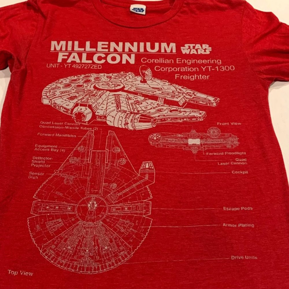 Star Wars Millennium Falcon Engineering Diagram Graphic Tshirt